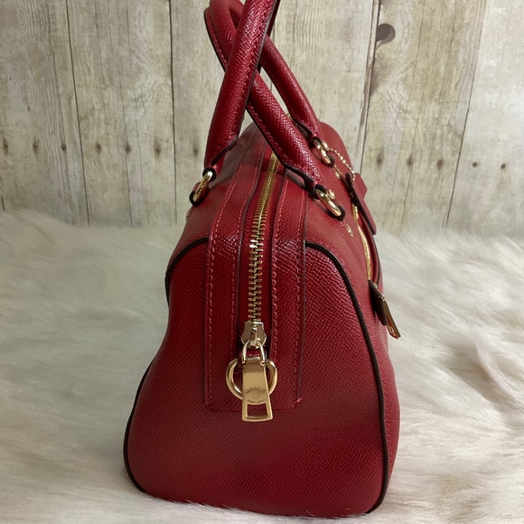 2 pcs COACH Red Rowan Satchel & Coach mini box cosmetic case - Picture 5 of 14